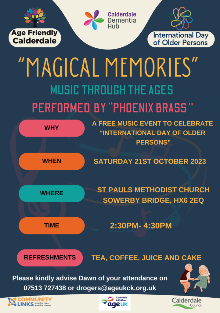 Flyer for Magical Memories event on Saturday 21st October
